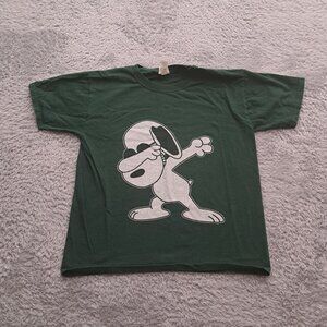 Vintage Kids Snoopy Short Sleeve Green T shirt Size Medium
